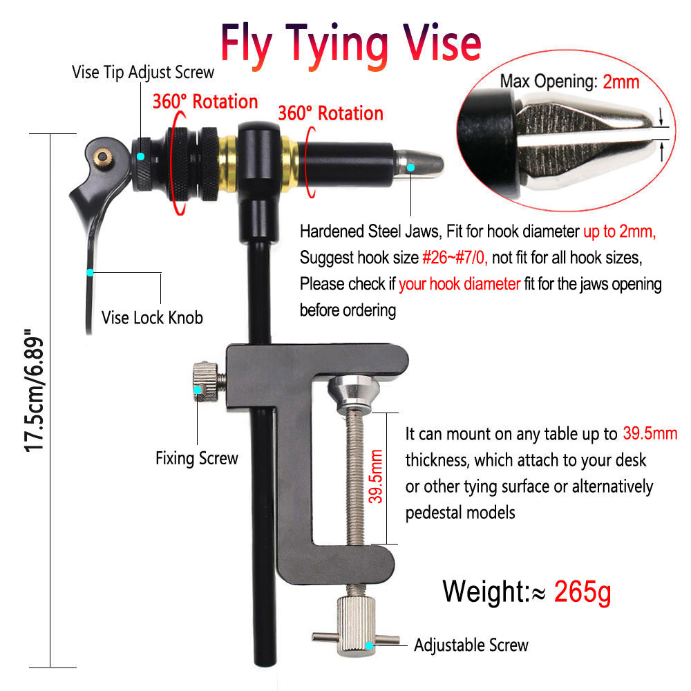 1개 360 °   회전식 C-클램프 플라이 타잉 바이 - Fishing Lure Kit 리뷰 및 가격